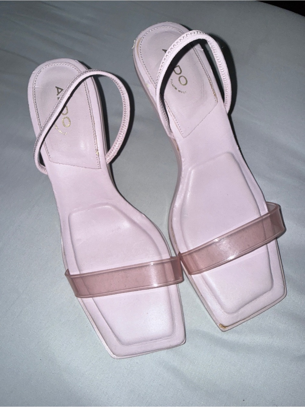 Aldo Pale Pink Sandals with Clear Strap